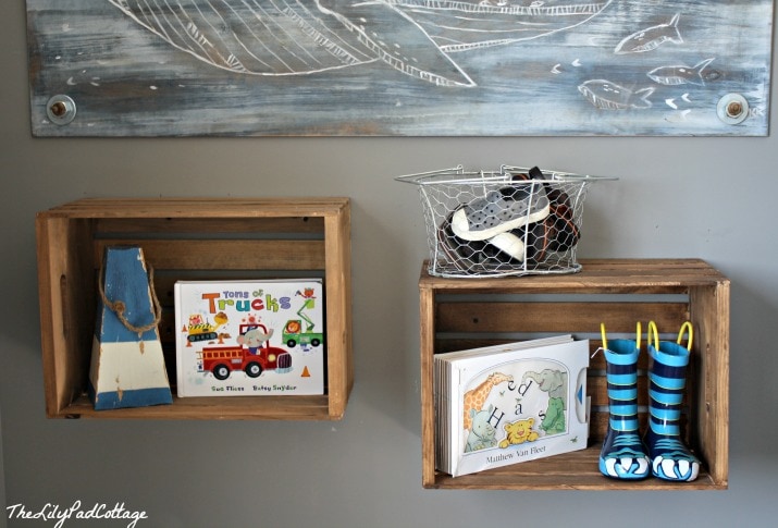 Crate Shelves - www.thelilypadcottage.com
