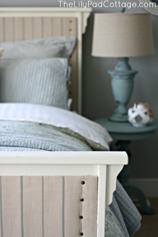 Upholstered Bed DIY - www.thelilypadcottage.com