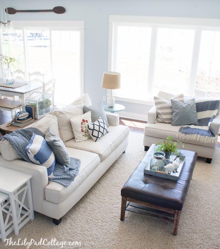 A living room filled with furniture and a window