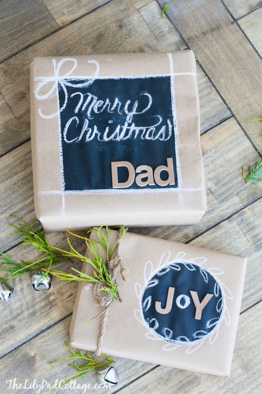 DIY Chalkboard Christmas Gift Wrap