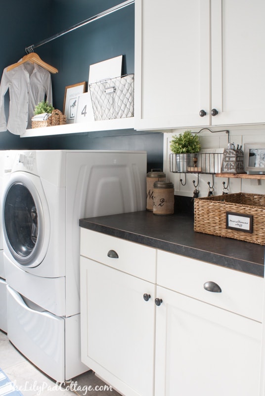 Navy Laundry room decor