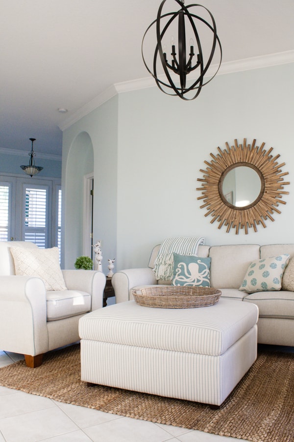 Coastal Florida living room decor