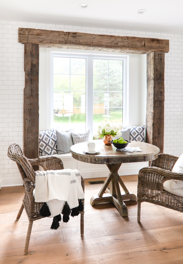 Window Seat Rustic Beam Breakfast Nook