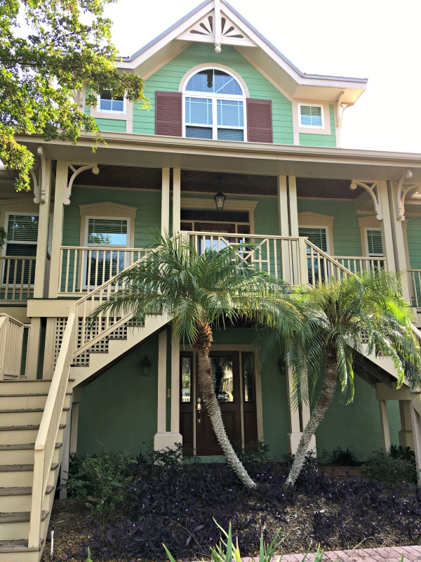 A house with palm trees