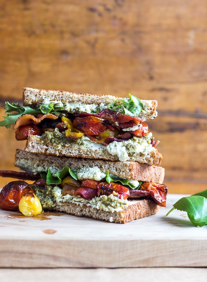 Roasted Tomato Goat Cheese BLT Sandwich