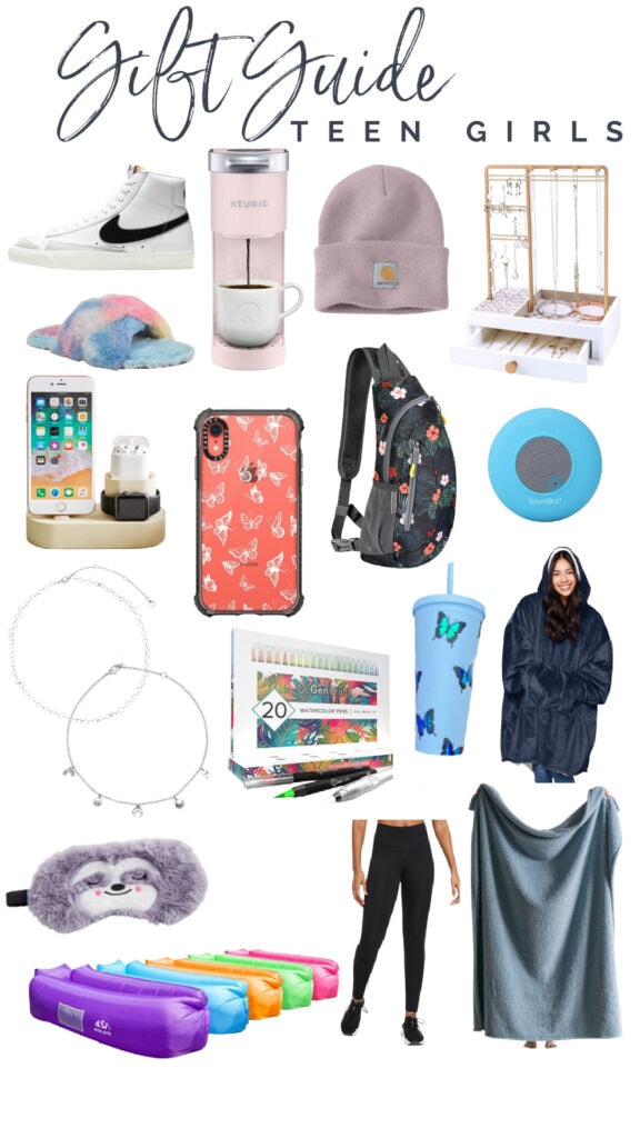 Gift Guide for Teen Girls - cozy blankets, eye mask, clothes, jewelry, gadgets