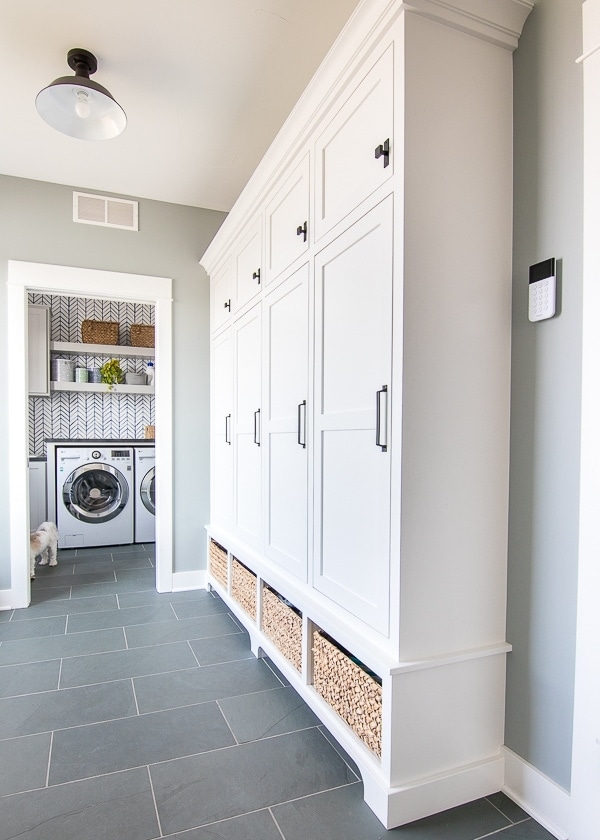 Mudroom cabinets with laundry room