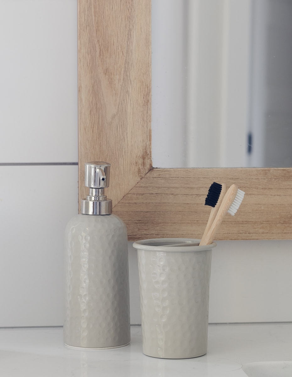 bathroom accessories and toothbrush holder