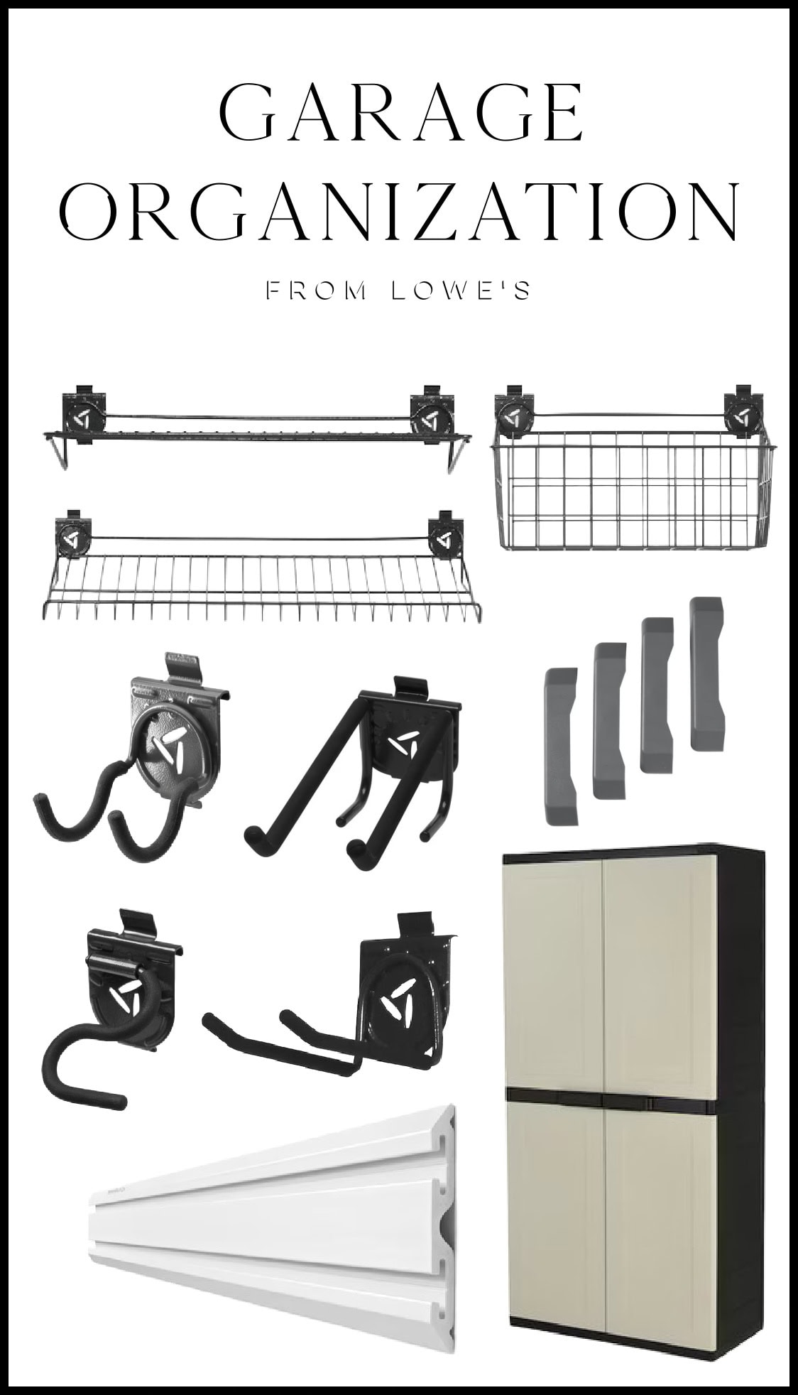 collage of gladiator garage organization