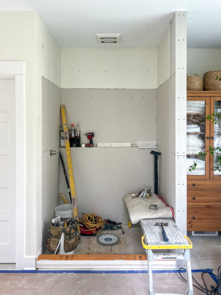 shower under construction